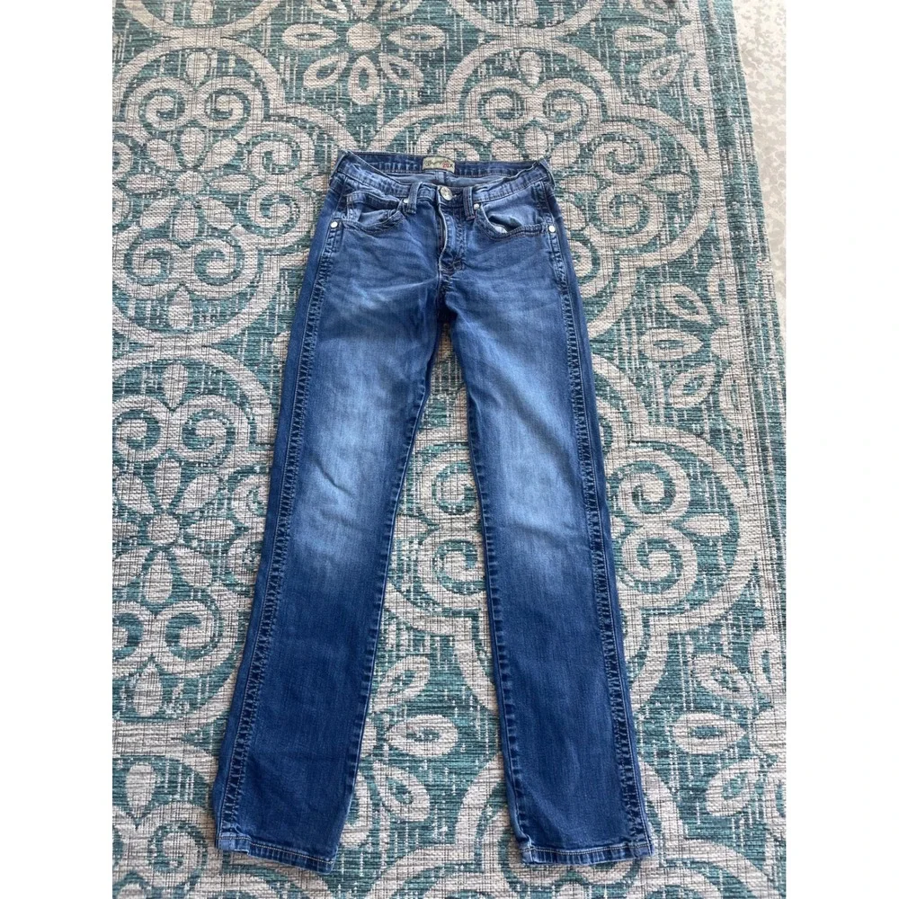 Wrangler 20X Mens Slim Straight Leg Medium Wash Blue Jeans‎ 25x34 1044MWXDN